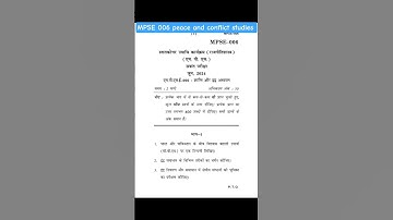 MPSE 006 Peace and Conflict studies JUNE 2024! session