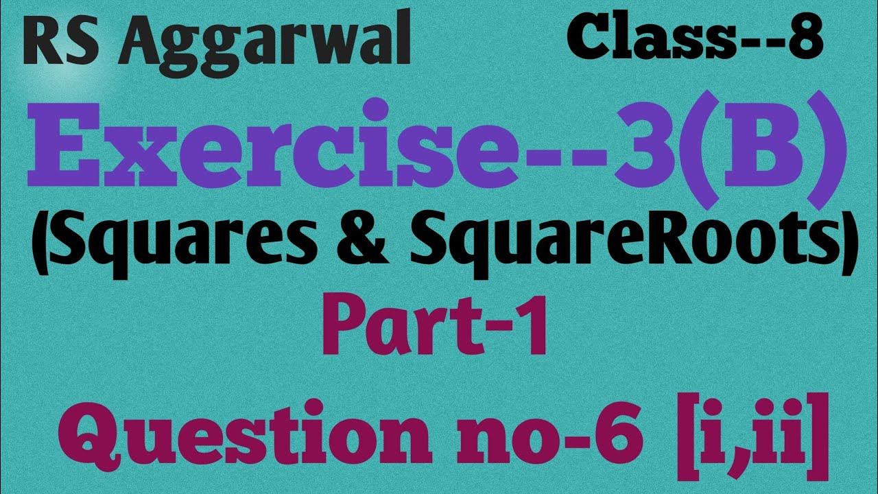 Maths class 8 exercise 3b questions no 5 rs aggarwal youtube