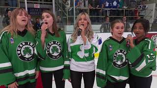 Courtesy of sportsnet country artist julia haggarty sings the national
anthem live with medway high school students for 2018 kraft
hockeyville game - tor...