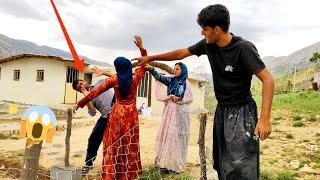 : Courage and excitement: interesting scene: drawing a fence around the garden by Rostam Khaneh Roya