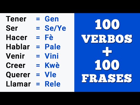 100 Verbos más usados + 100 Frases en Español-Criollo =  100 Vèb ki pi itilize + 100 Fraz an Panyòl