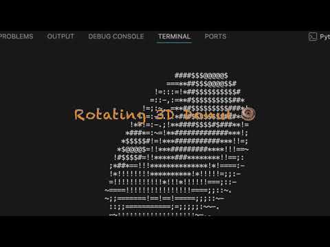 🍩 Mesmerizing Rotating 3D Donut Animation #python #coding #animation @TA_tech767