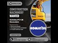 WANTED - Komatsu PC138 Excavators