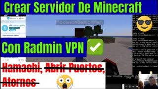 💥🔥 crear server minecraft con Radmin No Premium Sin Hamachi Sin Abrir Puertos