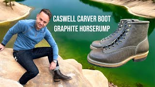 The Caswell CARVER BOOT in GRAPHITE HORSERUMP