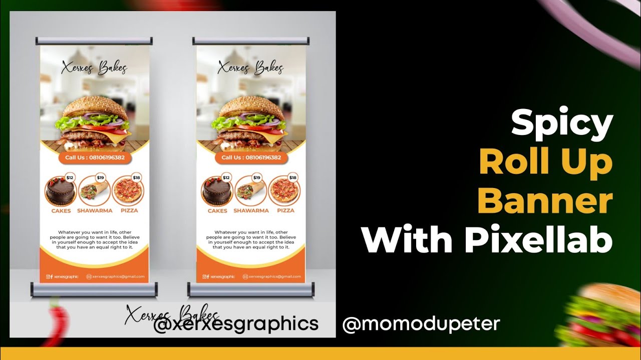 Learn How to Design a Burger Roll Up Banner with Pixellab on Your Smartphone 