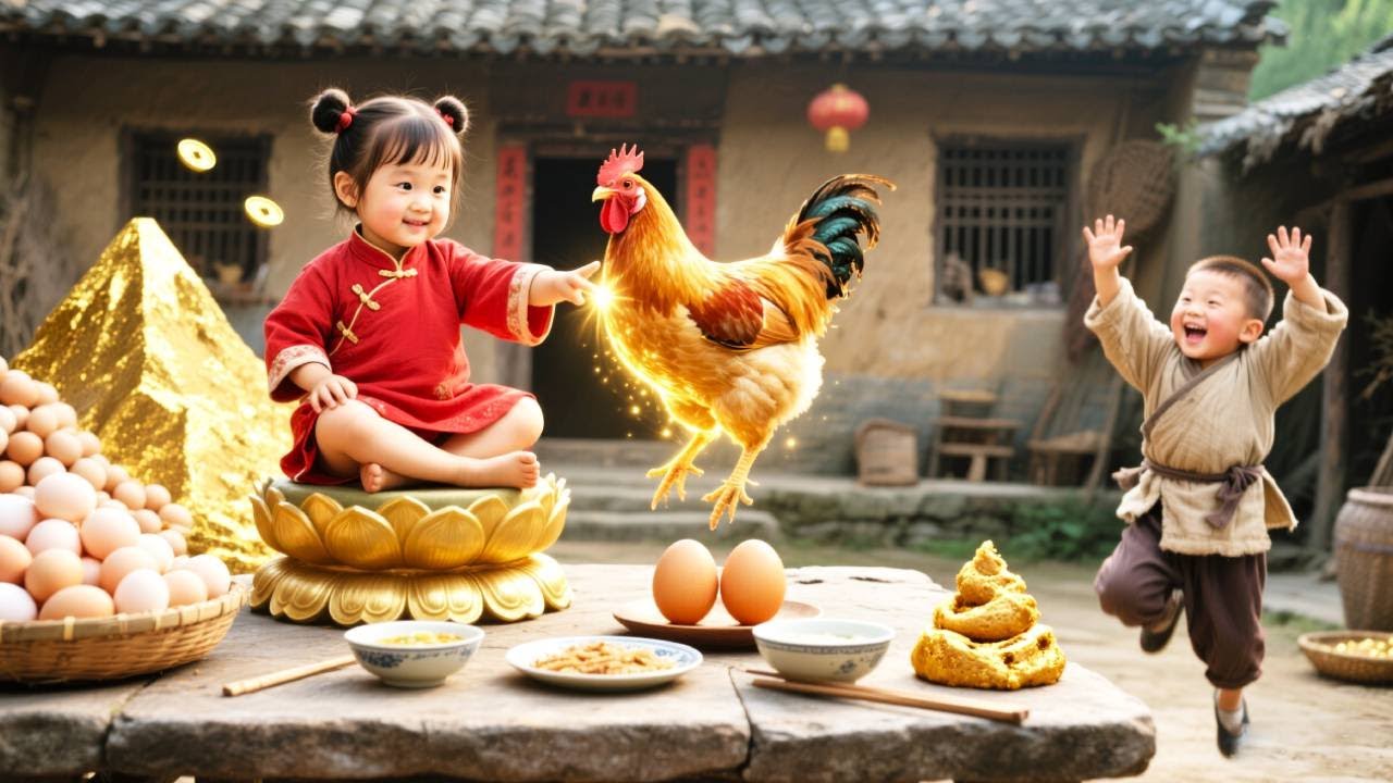 La niña de 5 años adoptada trae riqueza y comida! ¡Es una suertuda, la favorita de la familia!