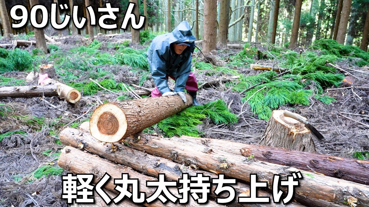 90-year-old logs handling! [December 25, 2024] - YouTube