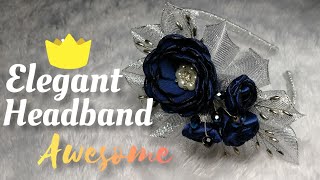 DIY Ribbon Flower Headband || Elegant Ribbon Headband || Tutorial Bando Pita Elegan