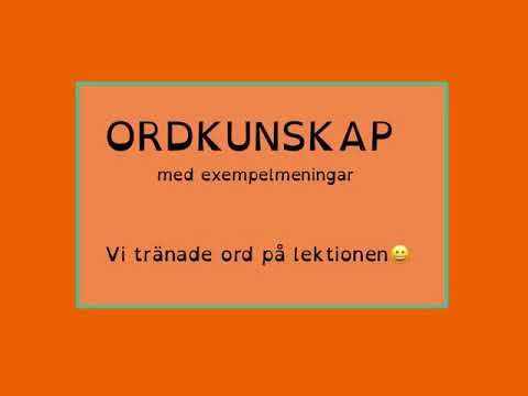 Ordkunskap med exempelmeningar