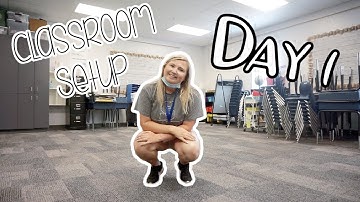 Classroom Setup Day 1 // FIRST GRADE TEACHER VLOG