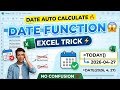 Excel Date Function 😱 | TODAY &amp; DATE Formula Explained ⚡ | Easy Excel Trick 🔥