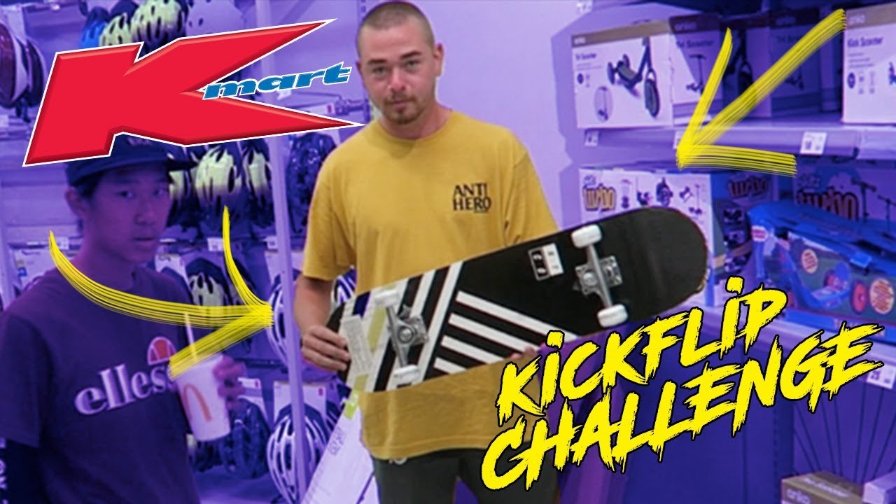 KMART SKATEBOARD KICKFLIP CHALLENGE YouTube