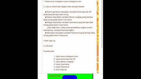 Penjelasan Cara Kerja Algoritma dan Flowchart // Membuat Akun Instagram dan Pisang Ijo