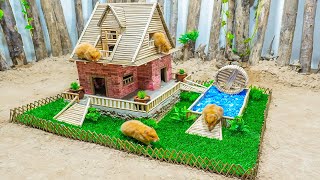 Build Hamster Maze - DIY Mini Brick Hamster House With Bamboo