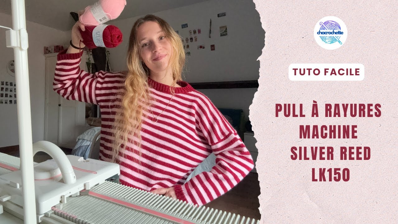 Pull à rayures FACILE à la machine à tricoter | Silver Reed LK150 | Débutant | Partie 2/2