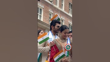 Rashmika Mandanna & Vijay Deverakonda India Day Parade New York 2025 #shorts #shortfeed #bollywood