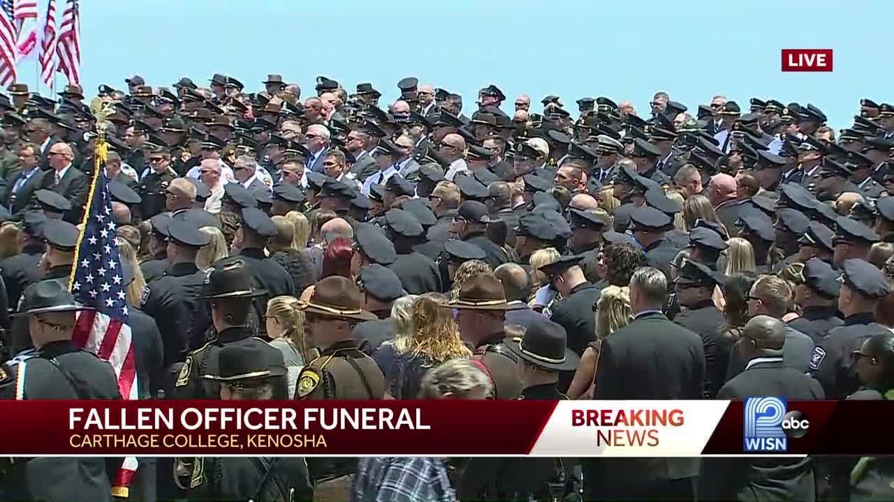 Video: Funeral procession for slain Racine Police Office John Hetland