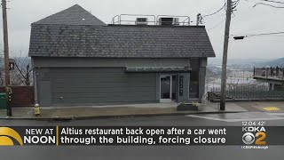 Altius restaurant reopens after stolen pick-up crashed into building