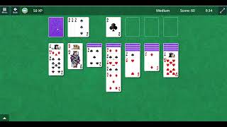 Microsoft Solitaire, Single Card Draw, Medium, Butterfly Ending, Jan. 30, 2026