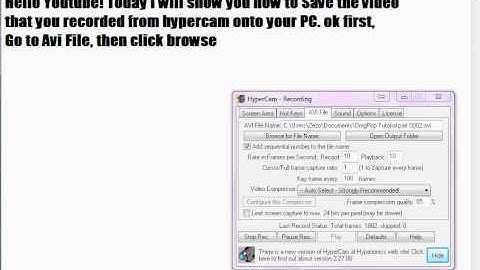 How To Save a video you recorded from hypercam 2 onto your pc.