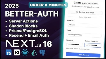 Next.js 16 Secure Auth 🔒: BETTER-AUTH, Prisma, Resend & Server Actions (Email/Password)