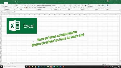 Excel - Mise en forme conditionnelle - Samedi et Dimanche