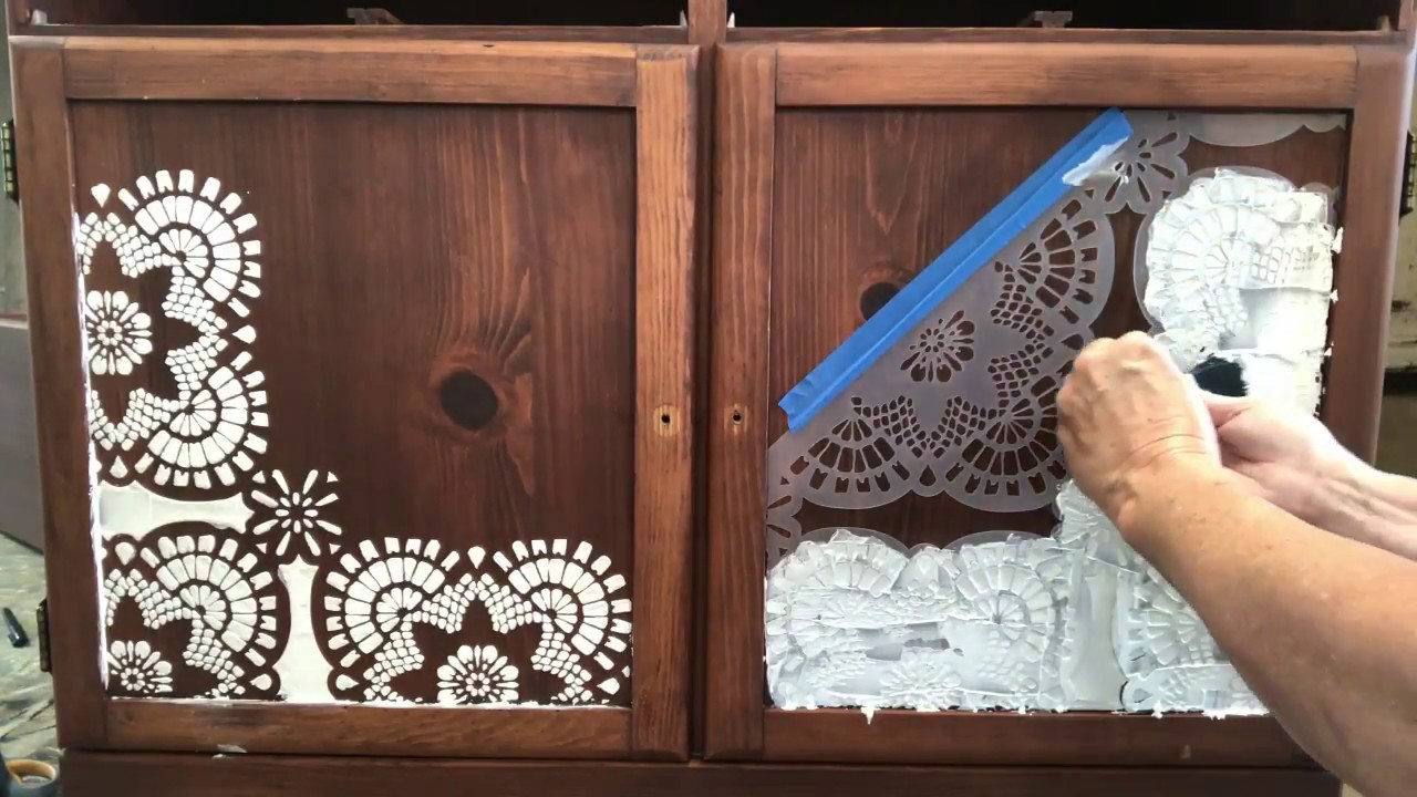 How To Add A Raised Stencil To Your Wood Furniture - YouTube
