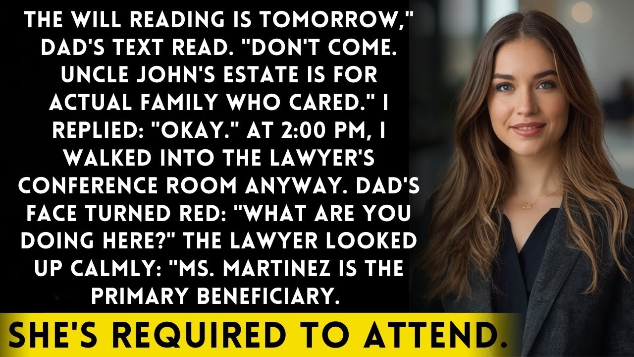 Dad Texted 'Don't Attend The Will Reading   It's For Real Family'   Until The Lawyer Called My Na