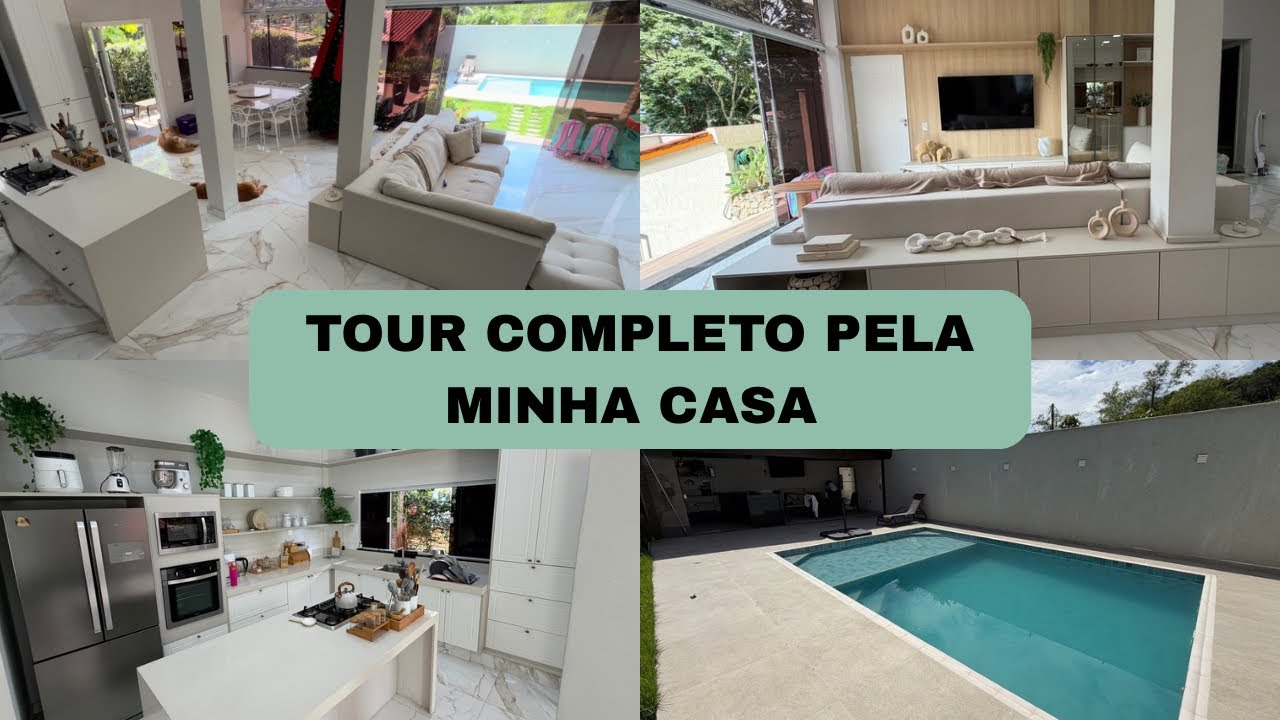 TOUR ATUALIZADO NA MINHA CASA | AMBIENTES INTEGRADOS | ÁREA GOURMET COM PISCINA ❤️