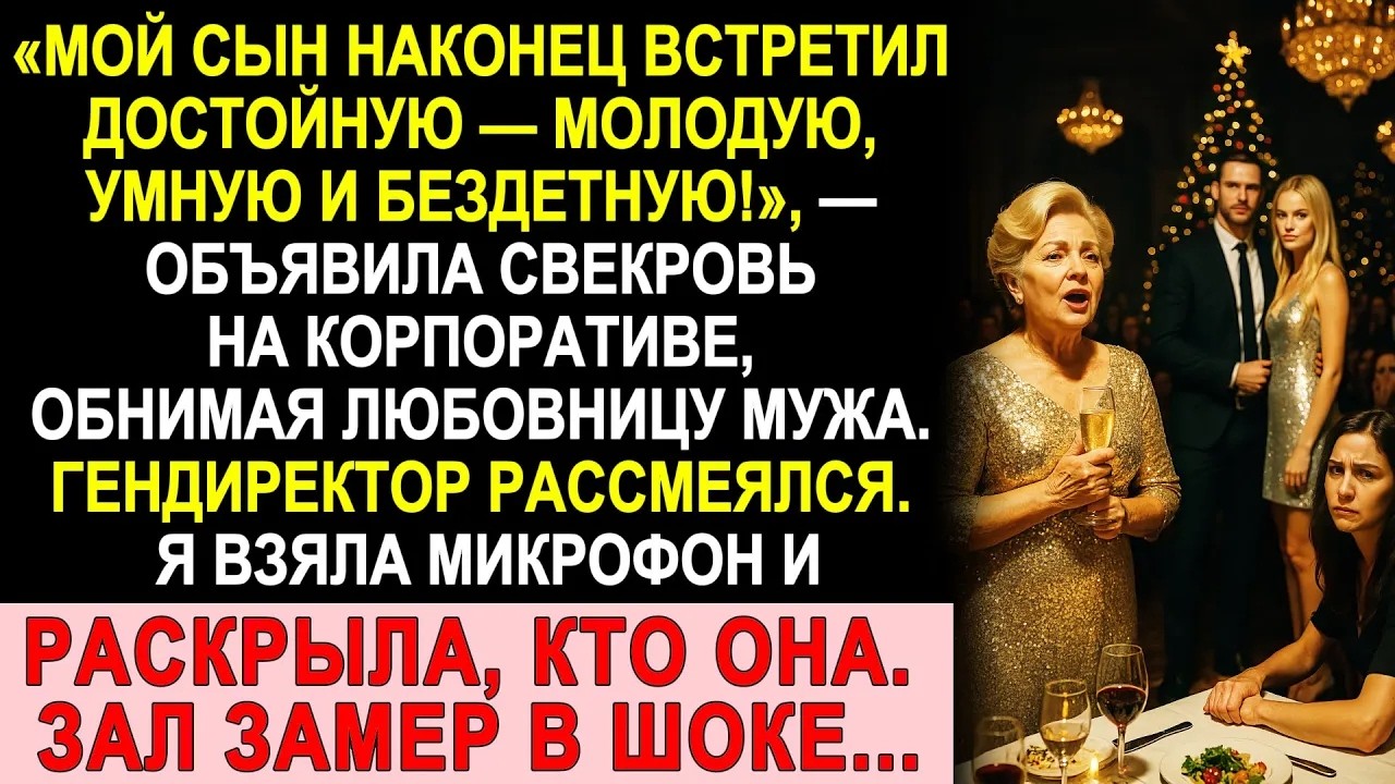 Свекровь представила любовницу мужа на новогоднем корпоративе  Я взяла микрофон и зал замер в ш