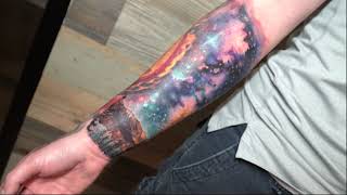 Milky Way Galaxy - Space Theme Tattoo Time Lapse