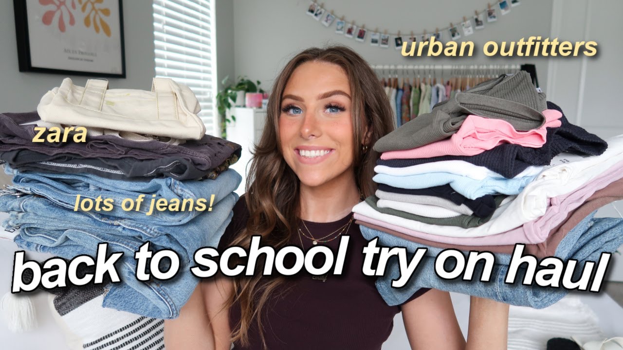 HUGE BACK TO SCHOOL TRY ON CLOTHING HAUL 2022 | urban outfitters, zara, agolde, & more! *trendy*