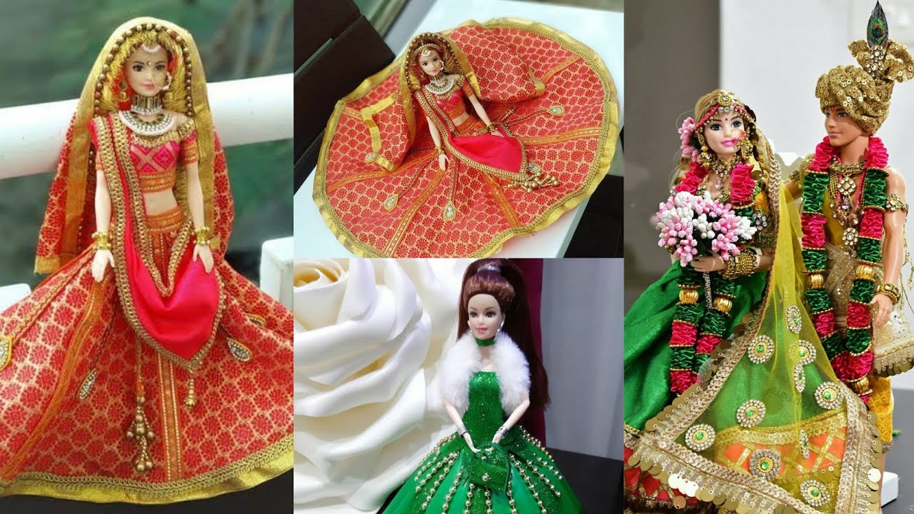 Beautiful Barbie Doll Weading Dress And Green Dress Making Easy