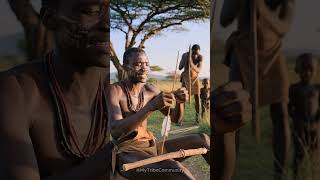 Hadzabe Man Making Arrows for Hunting #tribalfood #shorts