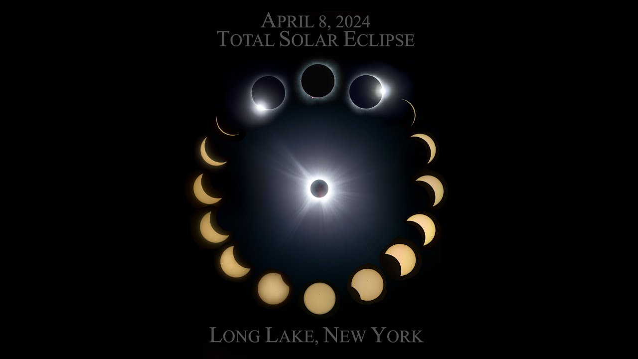 April 8 2024 Total Solar Eclipse at Long Lake, NY - YouTube
