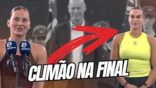 VEJA O VÍDEO: KOSTYUK NÃO CUMPRIMENTA SABALENKA APÓS PERDER A FINAL DE BIRSBANE