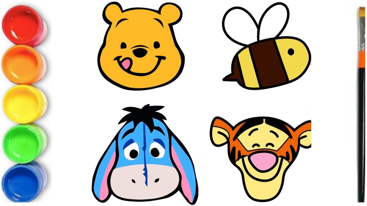 How to draw Winnie the Pooh | Pooh, Eeyore, Honey, Tigger | Winnie the Pooh