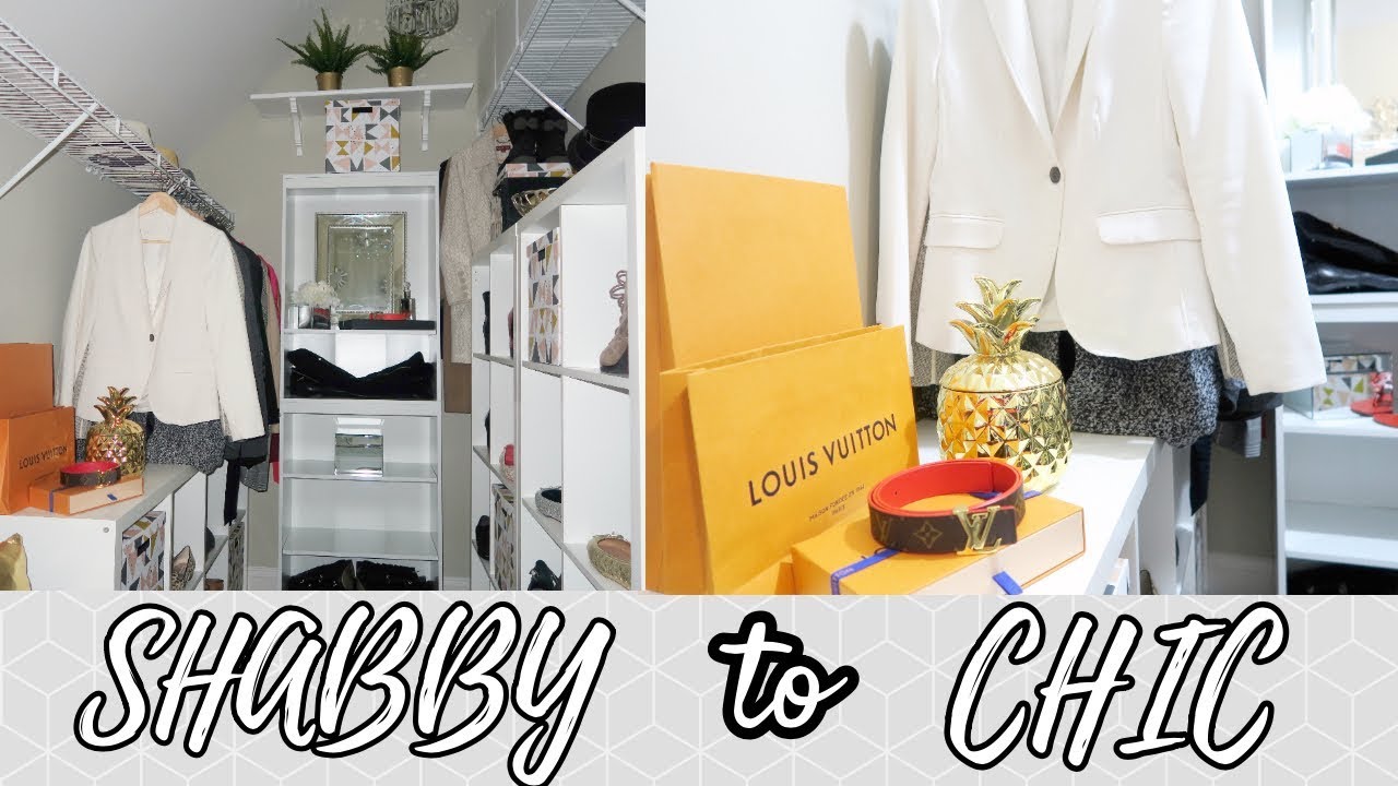 DECORATE WITH ME | SHABBY TO CHIC | MASTER BEDROOM CLOSET MAKEOVER