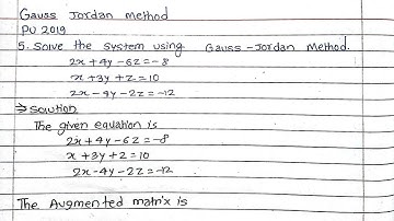 Unit:5 | Gauss Jordan Method | BE Civil | Numerical Method | Prashant YT | 5th Sem | TU,PU,KU |