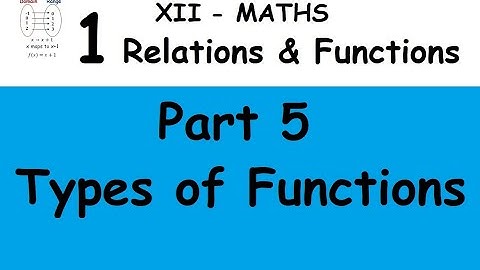 Kerala State 12th maths - Relations & Functions in Malayalam - Part 5 - Types of Functions