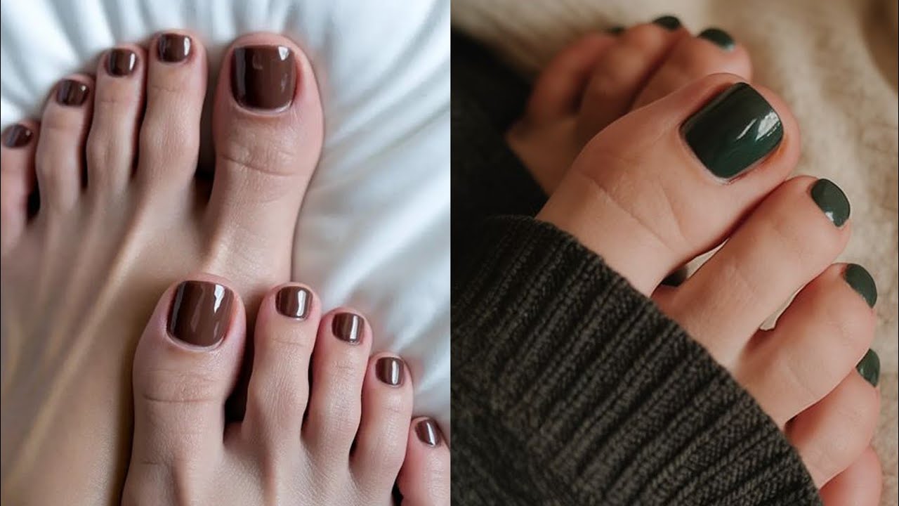 Versatile collection of shiny fresh pedicure toe nails art// latest toe nails color for women 2025