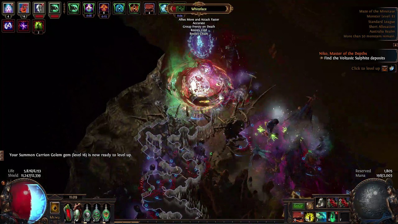 60 Minotaur While Cursed With Temporal Chains + 28% Increased Boss Life