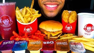 ASMR WENDY'S EATING SHOW HOT CHEETOS MUKBANG JALAPEÑO CHICKEN NUGGETS FROSTY FRIES *NO TALKING JERRY