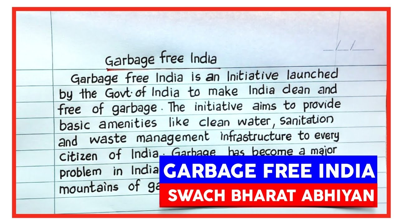 garbage free india essay in english 150 words
