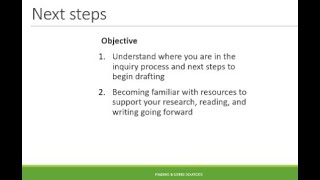 Next Steps: Finding and Using Sources (NURS)