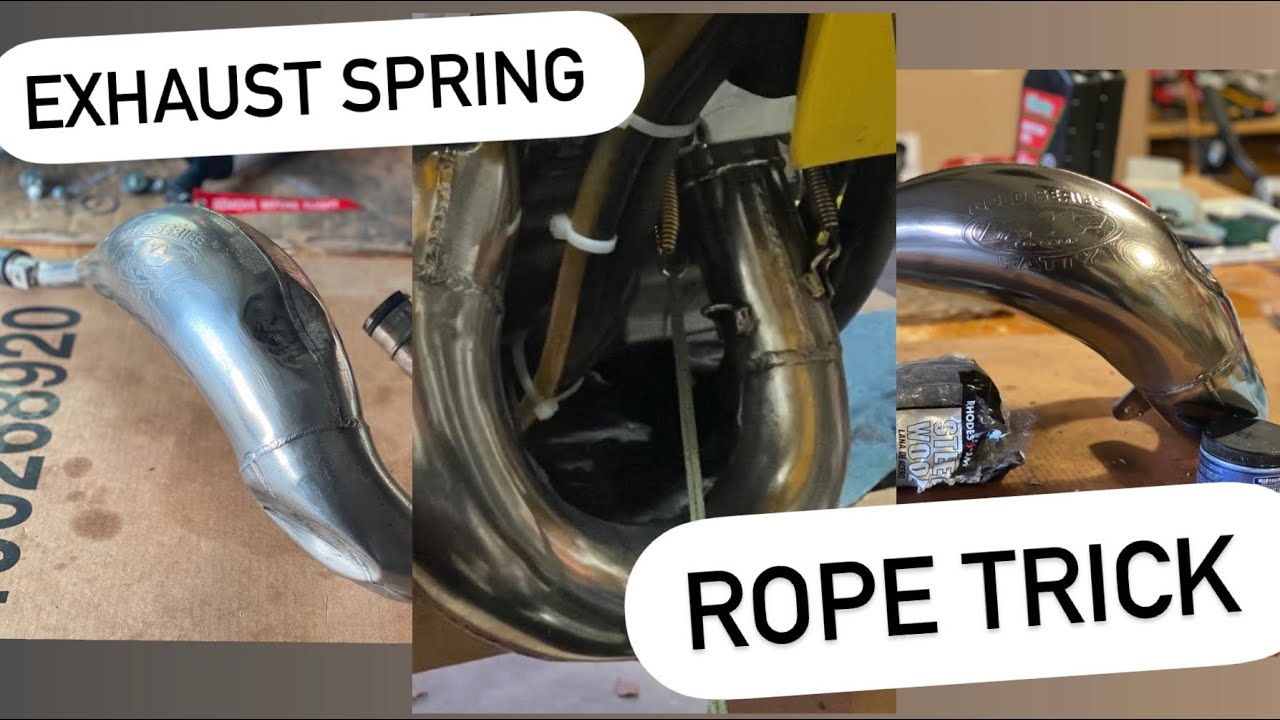 Spring Rope For Remove Control 2 Stroke Pipe exhaust spring rope trick and clean up - YouTube