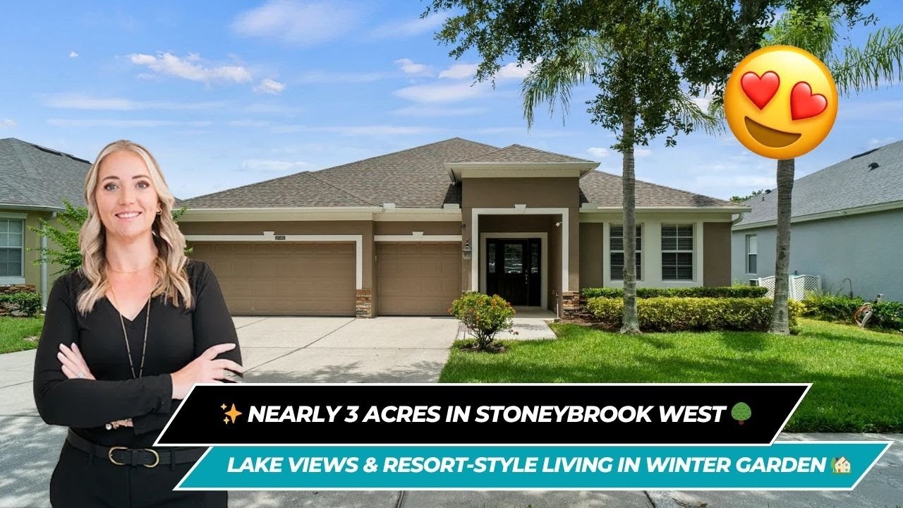 ✨ Nearly 3 Acres in Stoneybrook West 🌳 | Lake Views & Resort-Style Living in Winter Garden 🏡
