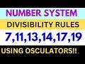 Number system// Divisibility rules of 7,11,13, 14, 17, 19 @Educare9mathsacademy
