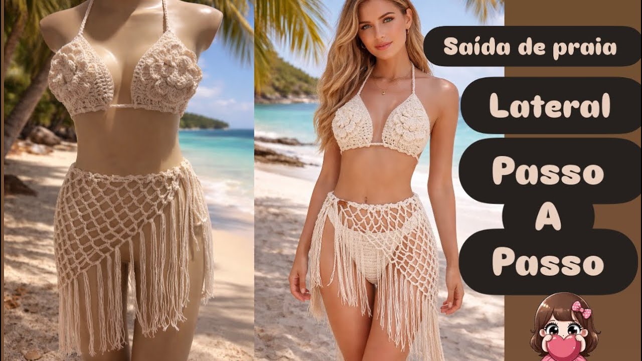 Saída de praia lateral de crochê passo a passo @Njcroche 